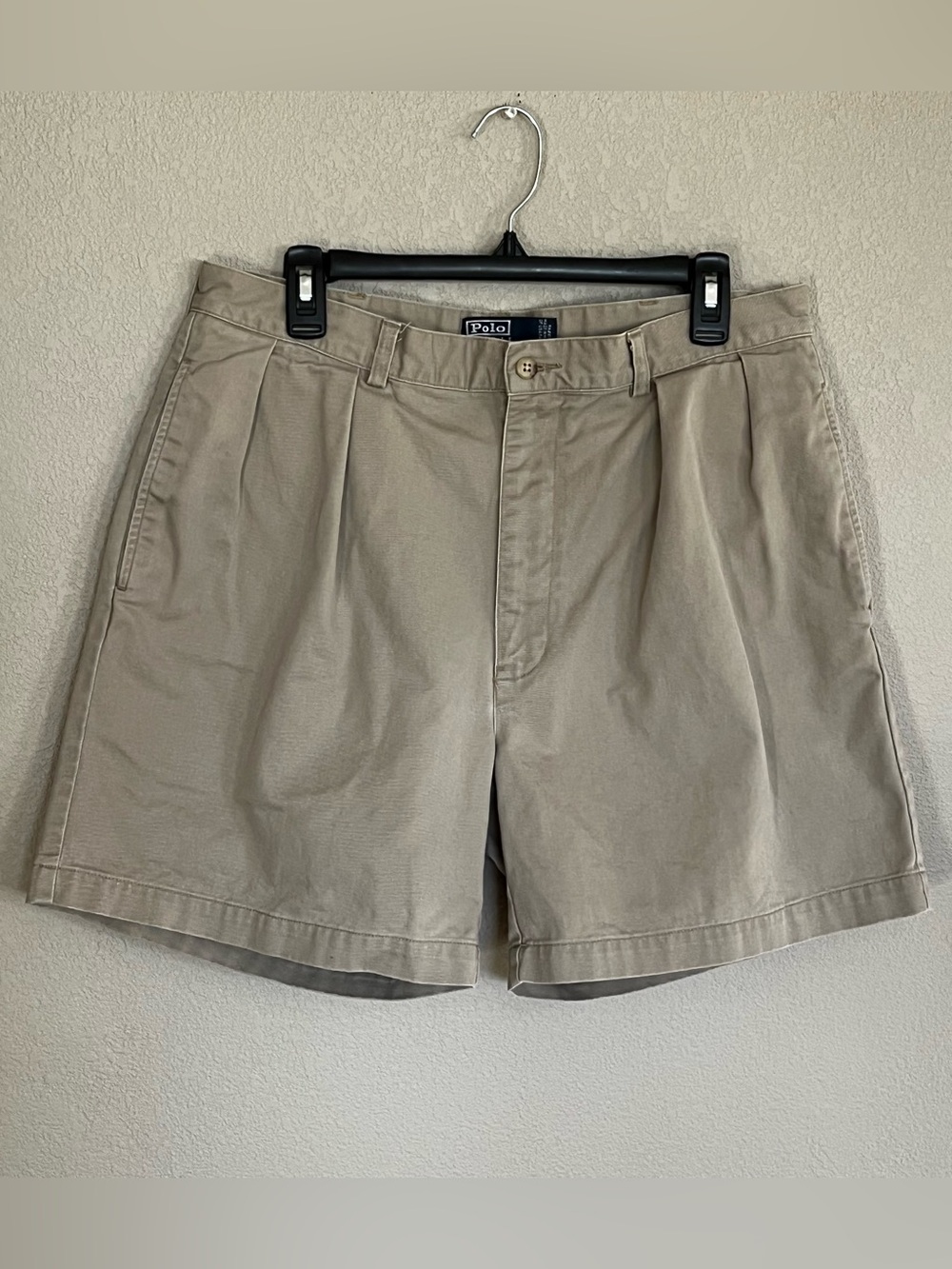 Polo Ralph Lauren Men’s Khaki Flat-Front Cotton Shorts Andrew Short 100% Cotton
